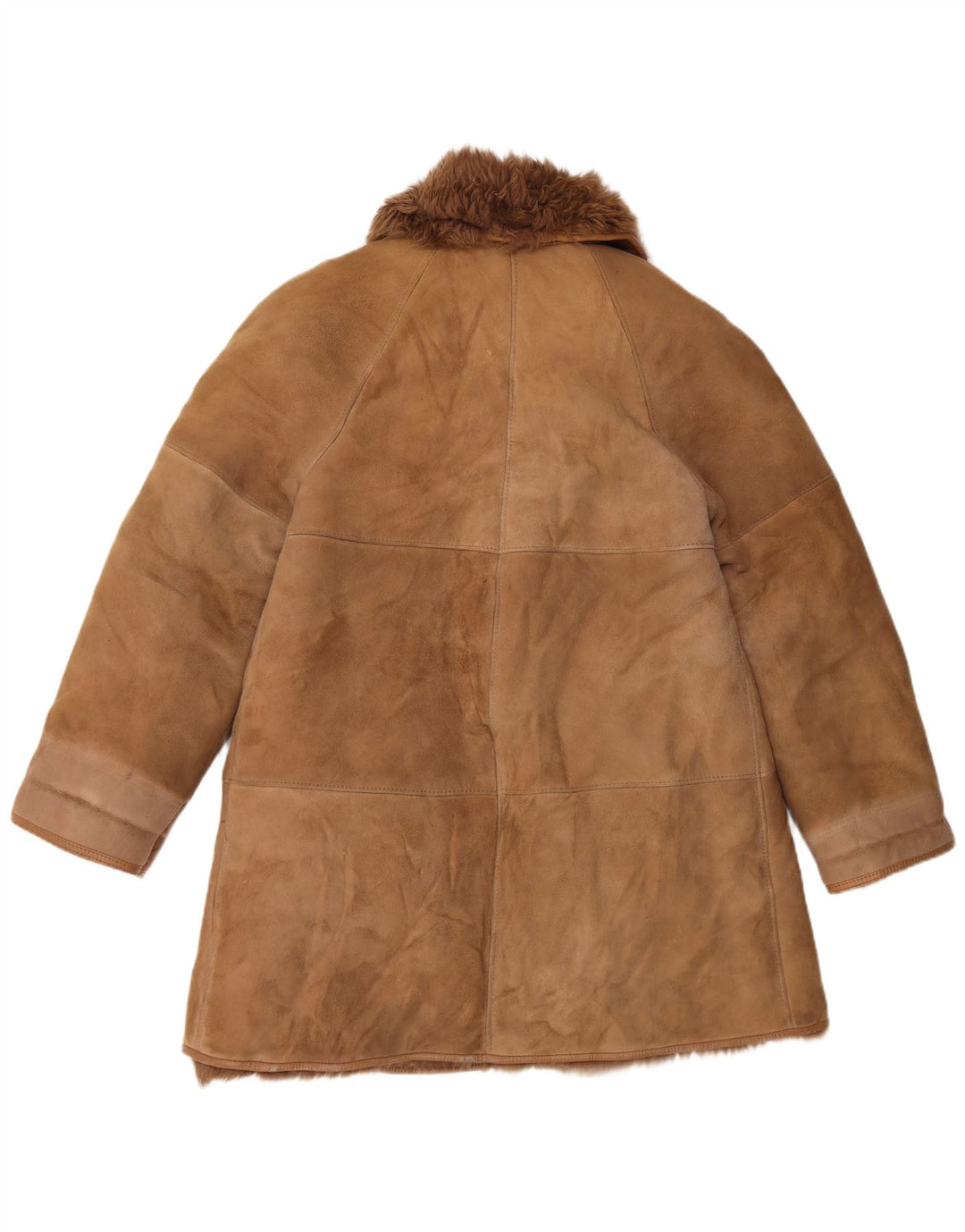 Vintage Damen Shearling Mantel EU 42 Großer Beige Shearling