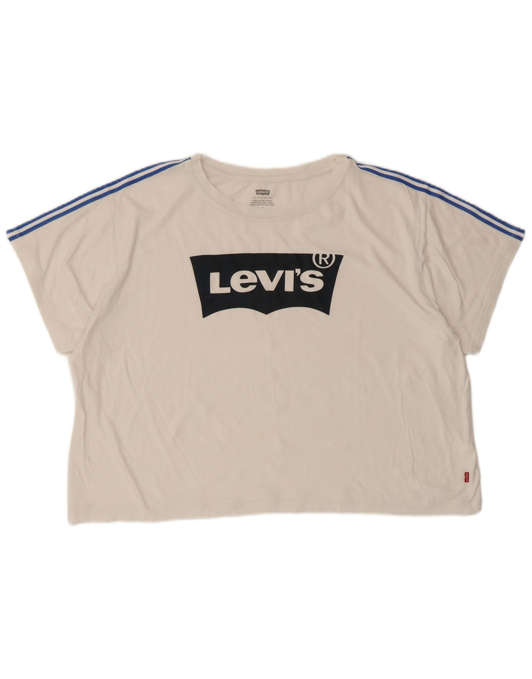Levi's Damen Crop Oversize Graphic T-Shirt Top UK 14 Mittelweiß