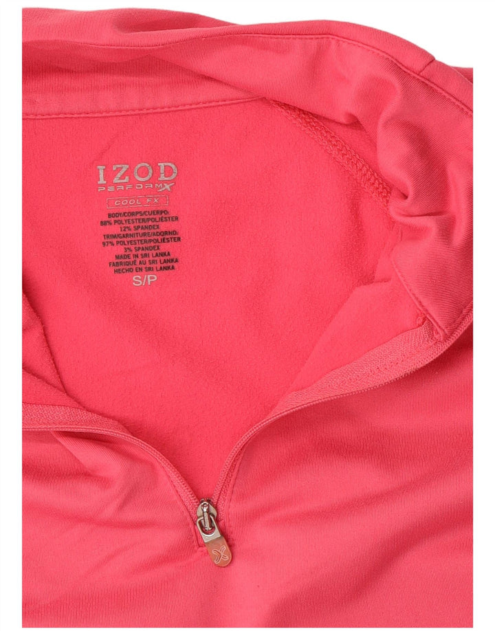IZOD Herren-Sweatshirt mit Reißverschluss am Hals, klein, rosa, Polyester