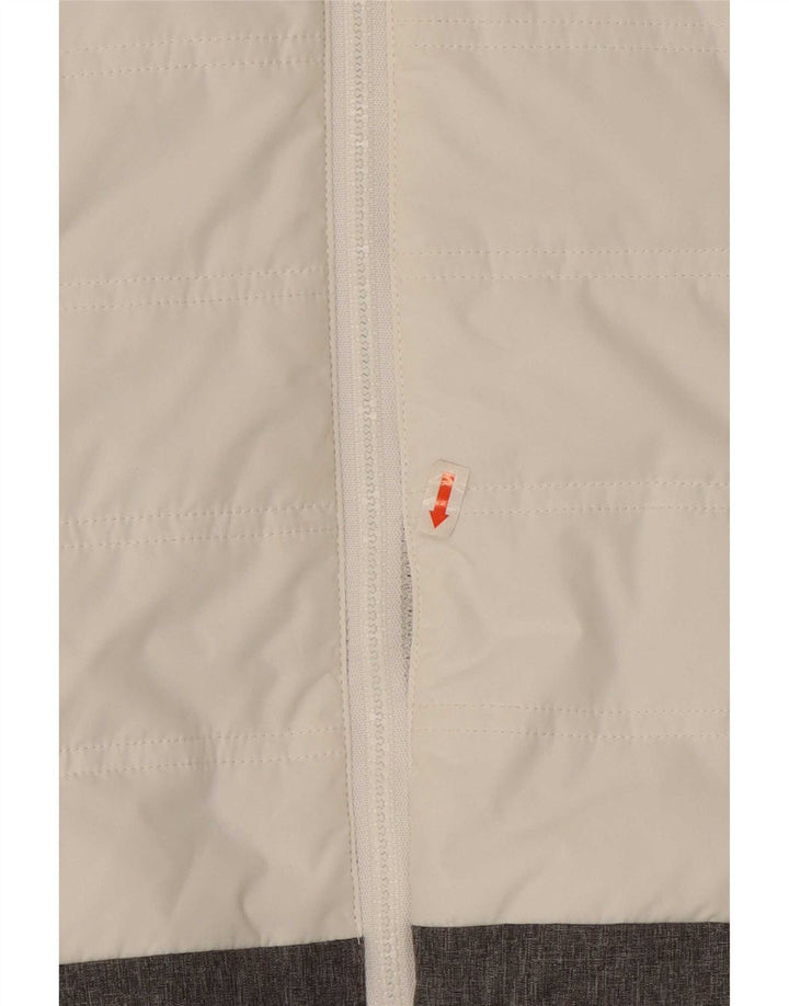 Brugi Damen-Skijacke mit Kapuze, UK 10, Größe S, Weiß, Colourblock-Polyester