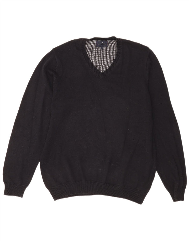 Marks & Spencer Herren Blue Harbour Pullover mit V-Ausschnitt Mittelblau