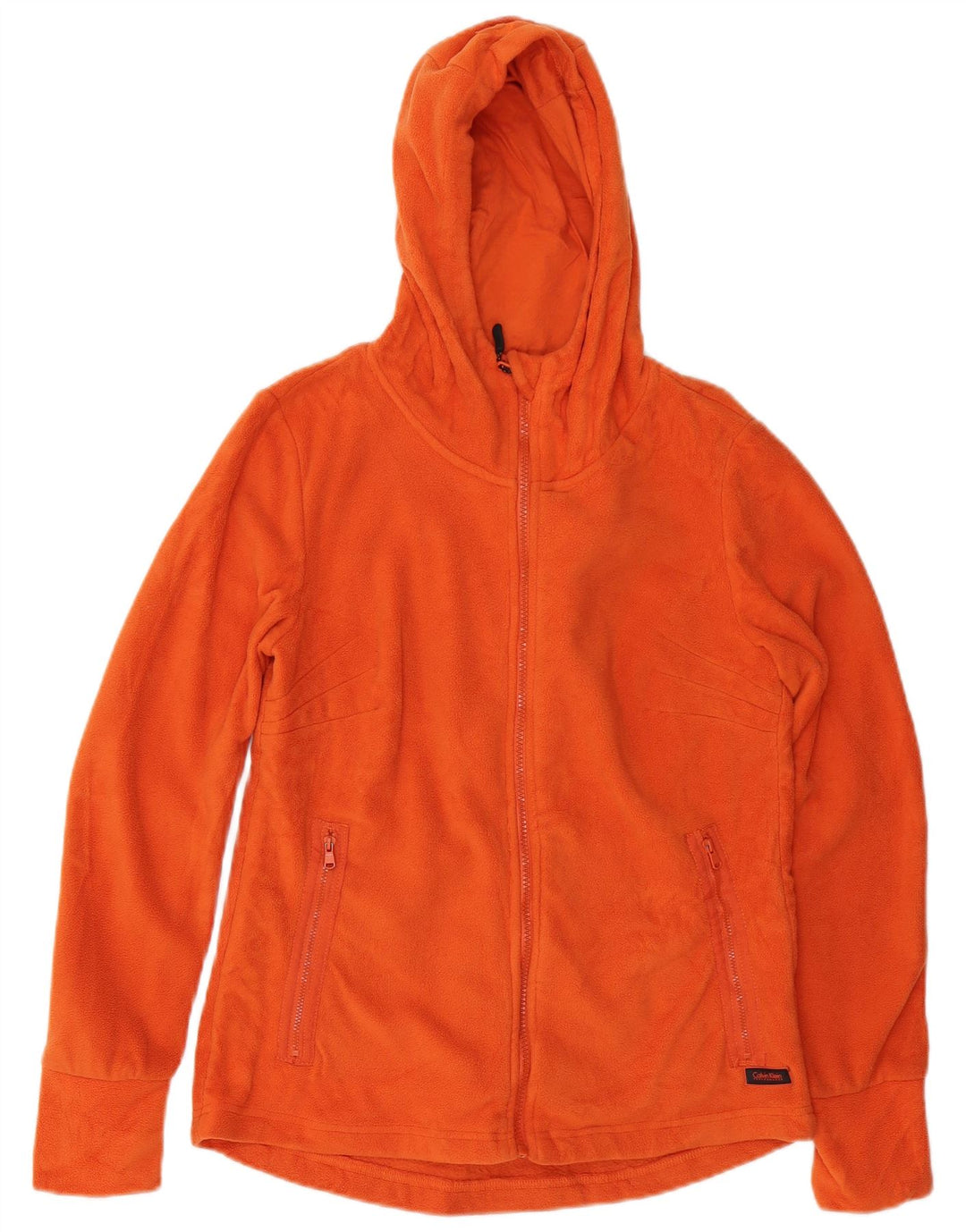 CALVIN KLEIN Damen Kapuzen-Fleecejacke UK 12 Mittelorange Polyester