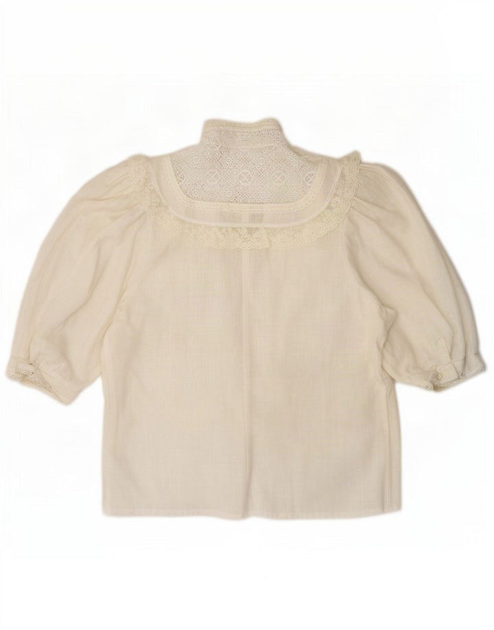 Golden Gate Damen-Hemdbluse mit Rüschen vorne, Größe 44, mittelweiß