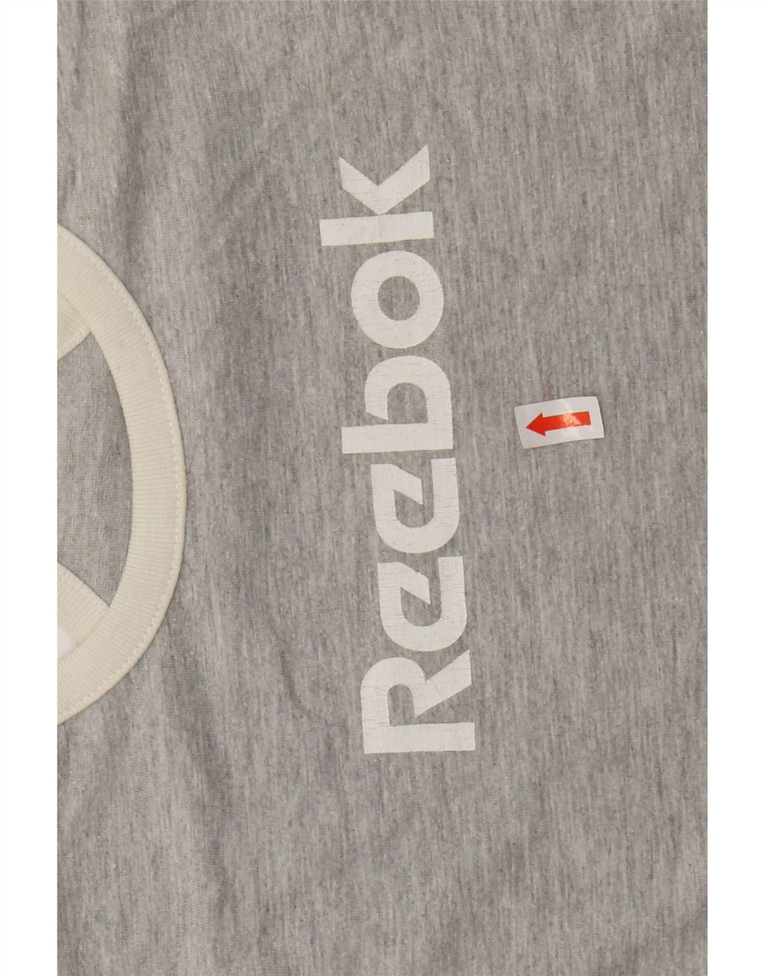 REEBOK Womens Crop Graphic Vest Top UK 12 Mittelgrau gefleckte Baumwolle