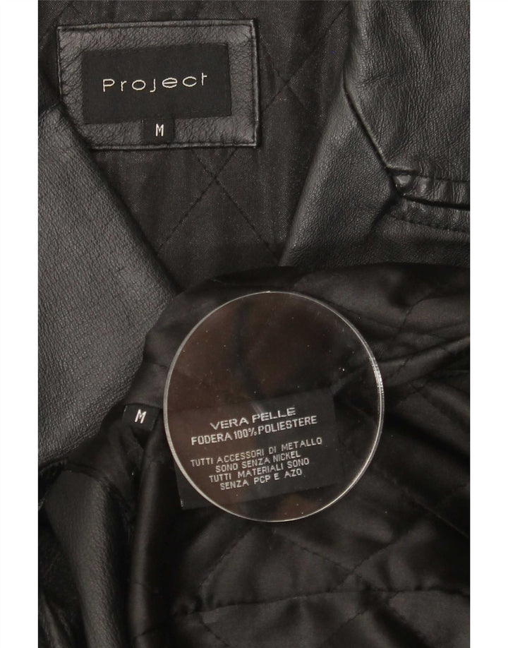 Project Damen Ledermantel UK 14 Medium Schwarz