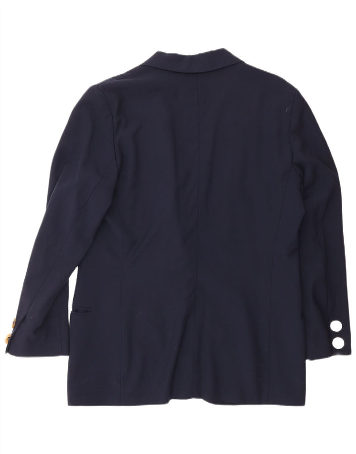 GENNY Damen-Blazerjacke mit 1 Knopf, US 12, große marineblaue Wolle