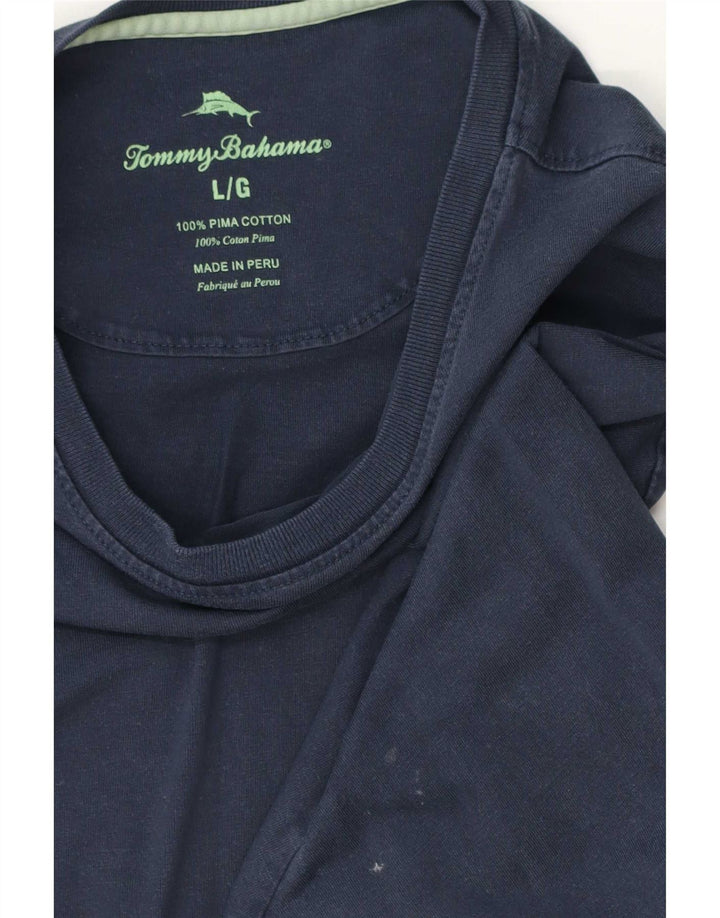 Tommy Bahama Herren-Top, langärmelig, groß, marineblau, Baumwolle