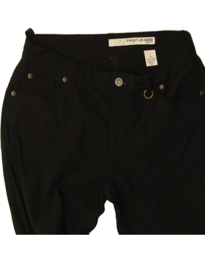 DKNY Womens Petite Bootcut Casual Trousers US 6 Medium W30 L29 Black Rayon Vintage Dkny and Second-Hand Dkny from Messina Hembry 