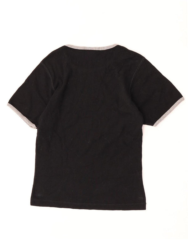 Champion Damen T-Shirt Top UK 12 Medium Schwarz Baumwolle