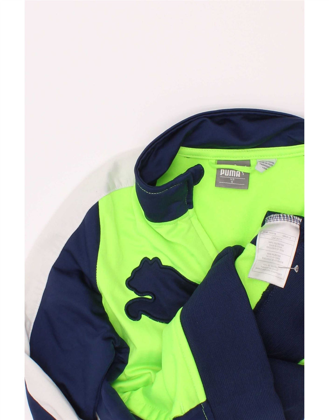 Puma Jungen Grafik-Trainingsanzug-Top-Jacke, 5–6 Jahre, grüner Farbblock