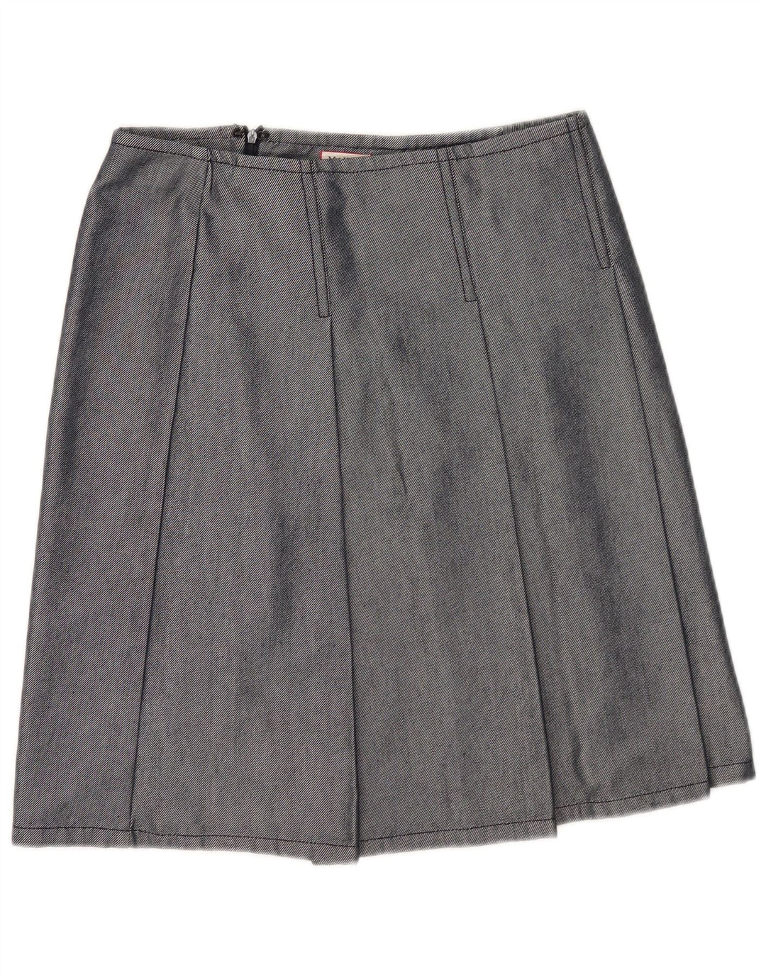 Max & Co. Damen Faltenrock UK 12 Medium W30 Marineblaue Baumwolle