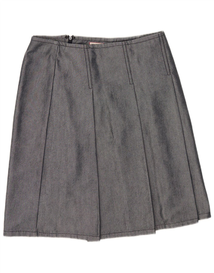 Max & Co. Damen Faltenrock UK 12 Medium W30 Marineblaue Baumwolle