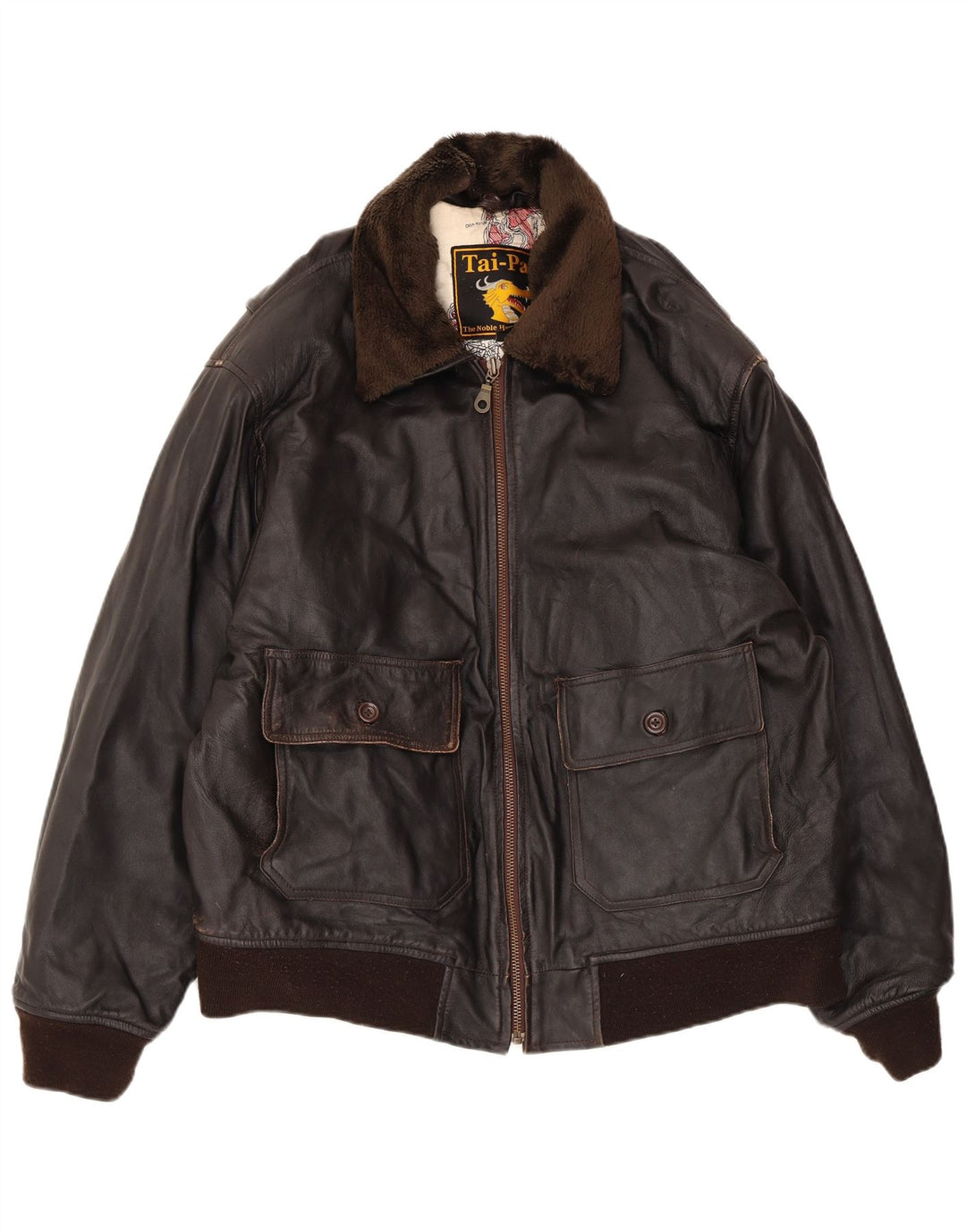 Vintage Herren Lederjacke UK 42 XL Braunes Leder