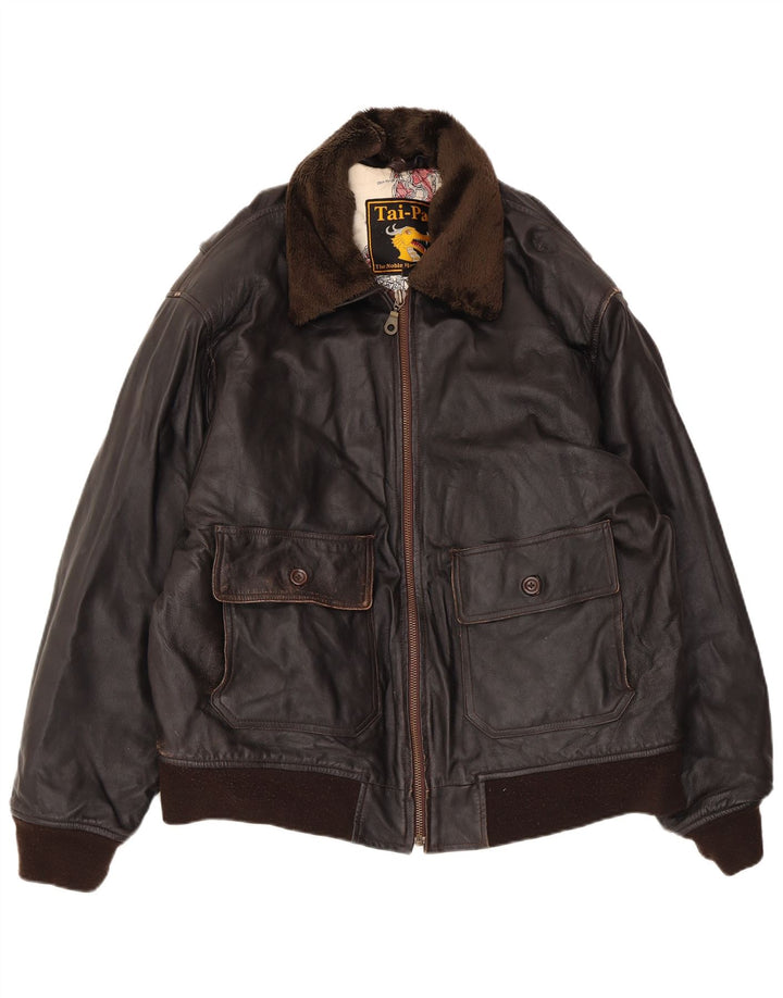 Vintage Herren Lederjacke UK 42 XL Braunes Leder