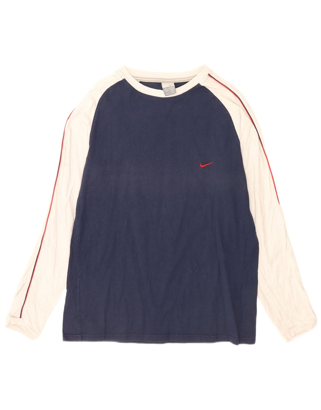 Nike Herren-Oberteil, langärmlig, UK, Größe 42/44, groß, Marineblau, Farbblock