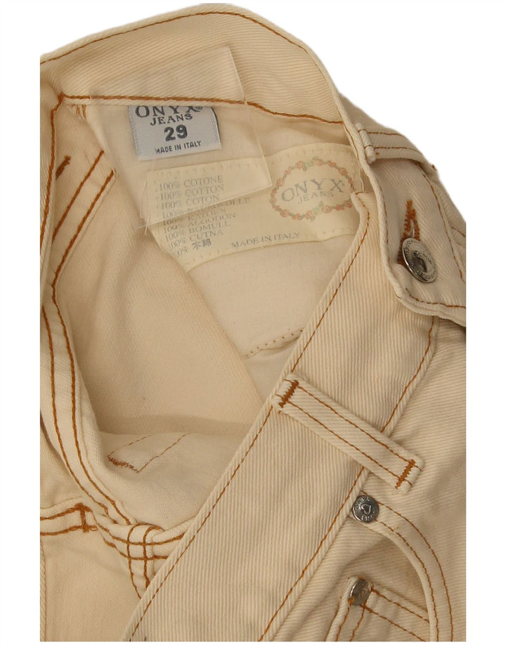 Onyx Damen Slim Jeans W29 L29 Beige Baumwolle