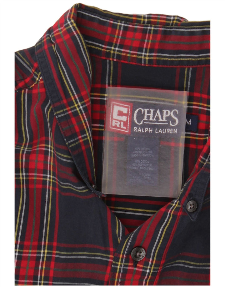 Chaps Ralph Lauren Herrenhemd, mittelgroß, marineblau, kariert, Baumwolle