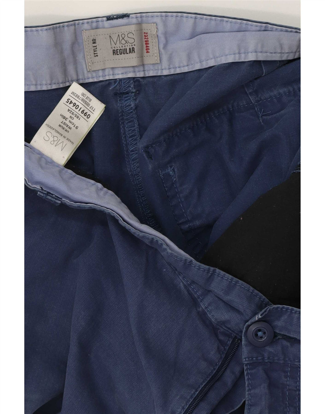 Marks & Spencer Herren Regular Cargo Shorts W36 Large Blau Baumwolle
