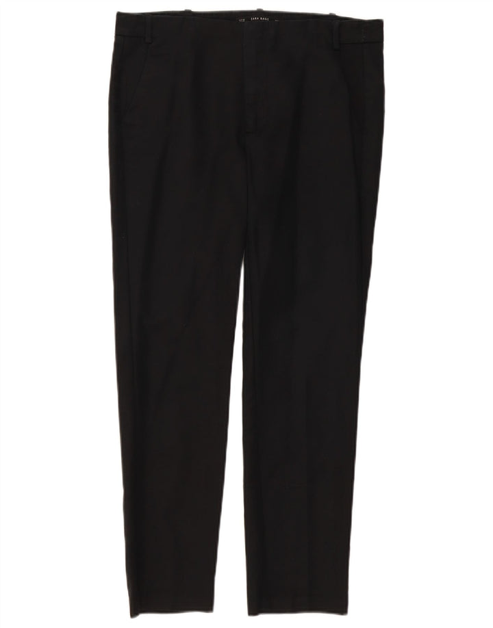 ZARA Damen Slim Chino-Hose EU 38 Small W28 L27 Schwarz