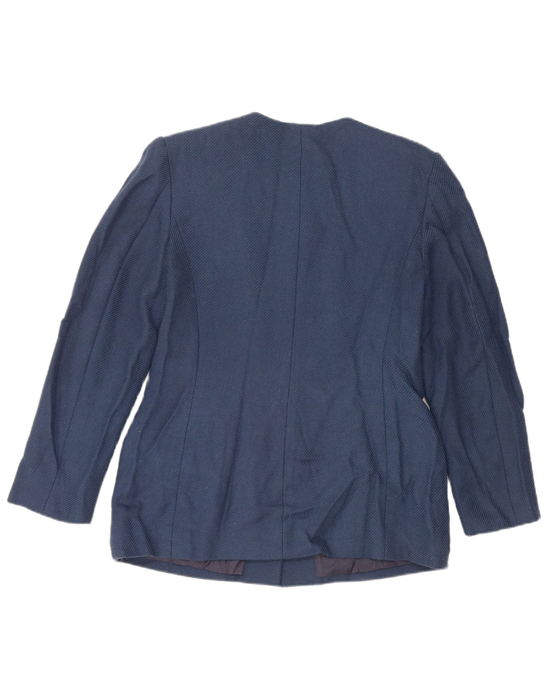 Luisa Spagnoli Damen 5-Knopf-Blazerjacke IT 46 Große blaue Schurwolle