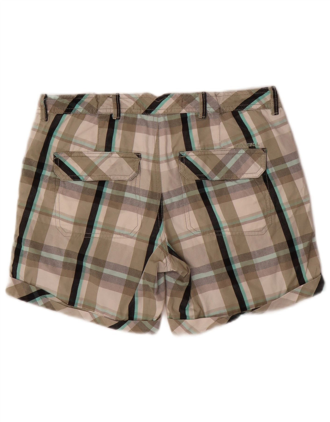 O'NEILL Damen Chino-Shorts W26 Small Grau karierte Baumwolle