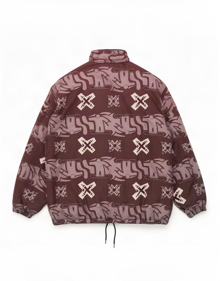 Iguana Herren-Windbreakerjacke mit abstraktem Muster, Größe 40, Lila
