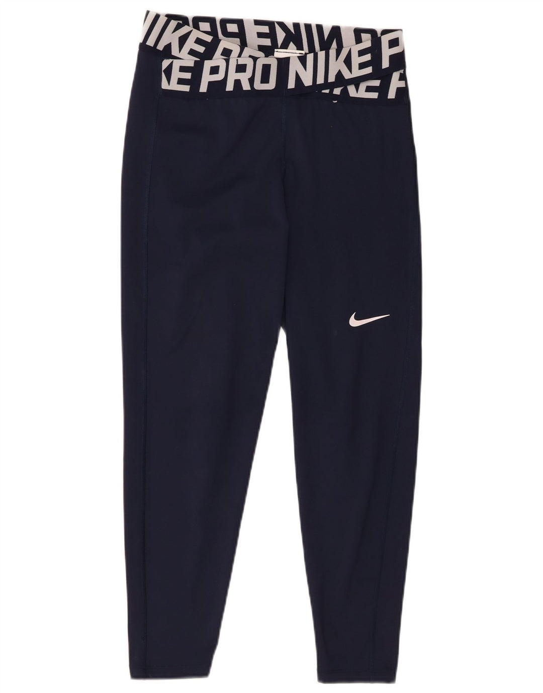 Nike Damen Dri Fit Graphic Leggings UK 14 Medium Marineblau Polyester