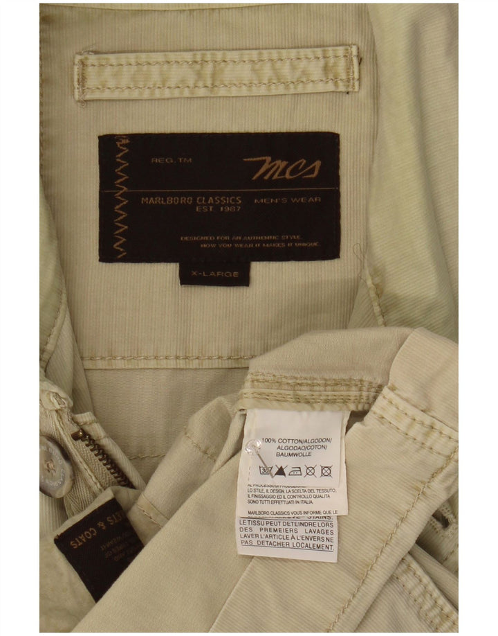 MARLBORO CLASSICS Herren-Utility-Jacke UK 42 XL Khaki Baumwolle