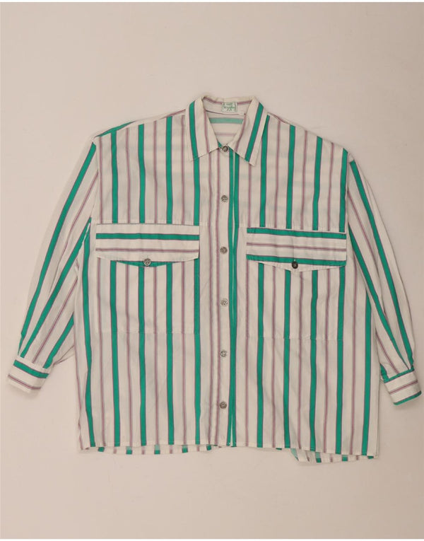 Benetton Damenhemd UK 18 XL Weiß gestreift