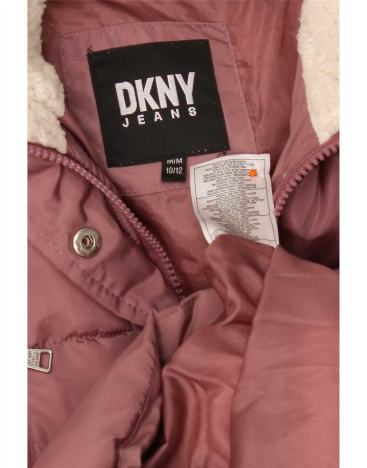 Dkny Wattierter Mantel mit Kapuze für Mädchen, 10–11 Jahre, Mittelrosa, Polyester