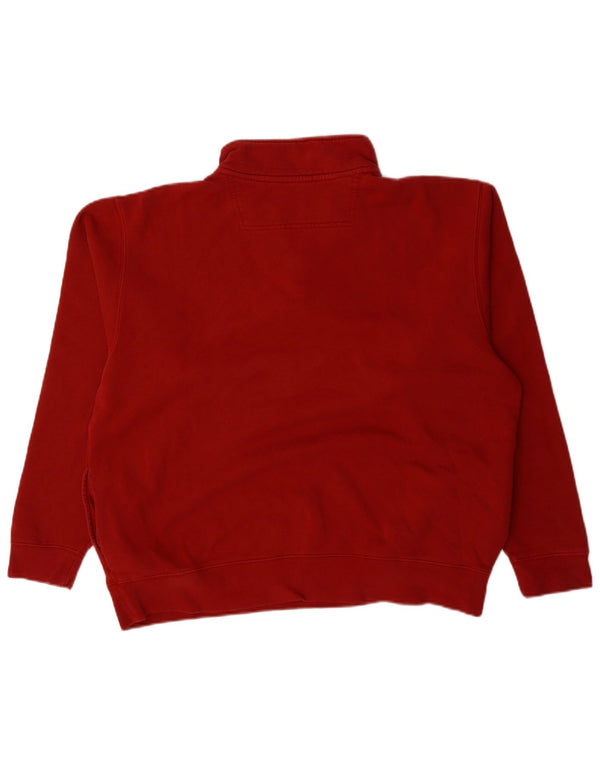 L.L.Bean Herren-Sweatshirt mit Reißverschluss am Hals, groß, aus roter Baumwolle
