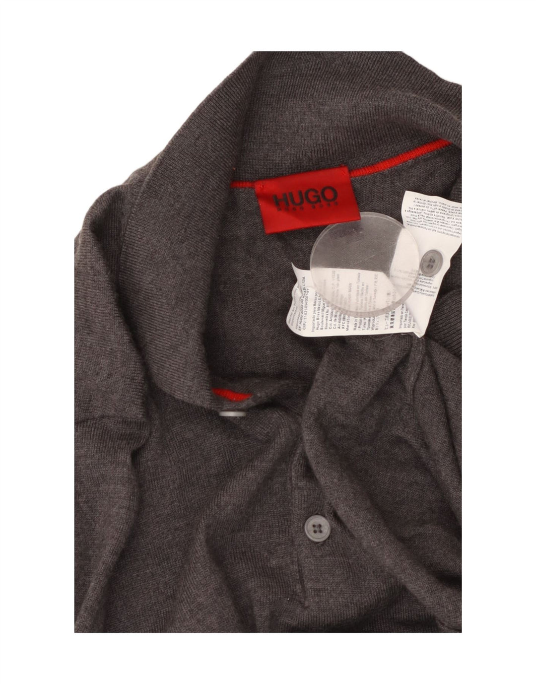 Hugo Boss Herren-Pullover mit Rollkragen, mittelgraue Schurwolle