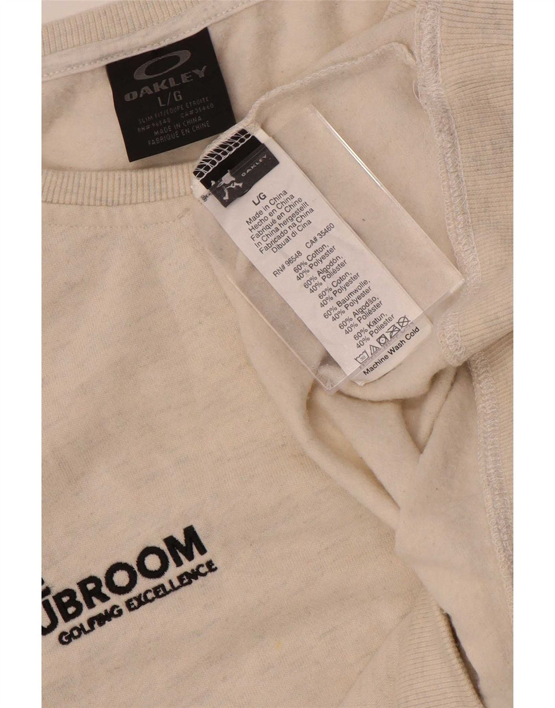 Oakley Herren-Sweatshirt mit Grafik, groß, beige gesprenkelte Baumwolle