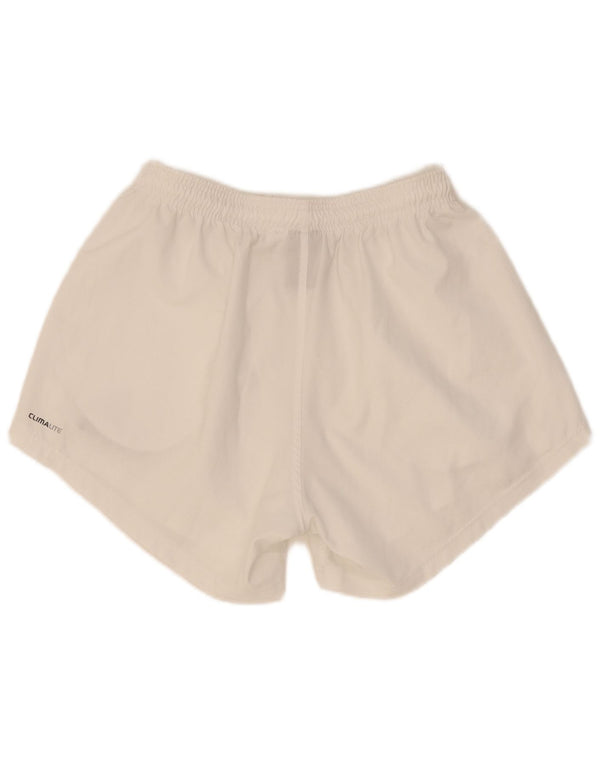 Adidas Damen Climalite Sport Shorts UK 12 Medium Weiß Polyester