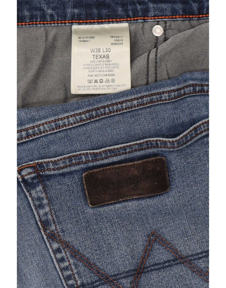 Wrangler Herren Texas Straight Jeans W38 L30 Blaue Baumwolle