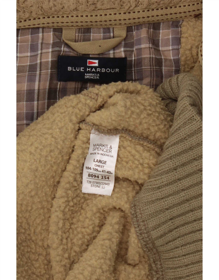 Marks & Spencer Herren-Kapuzenpullover „Harbor“, blau, mit Reißverschluss, groß, Khaki, Polyester