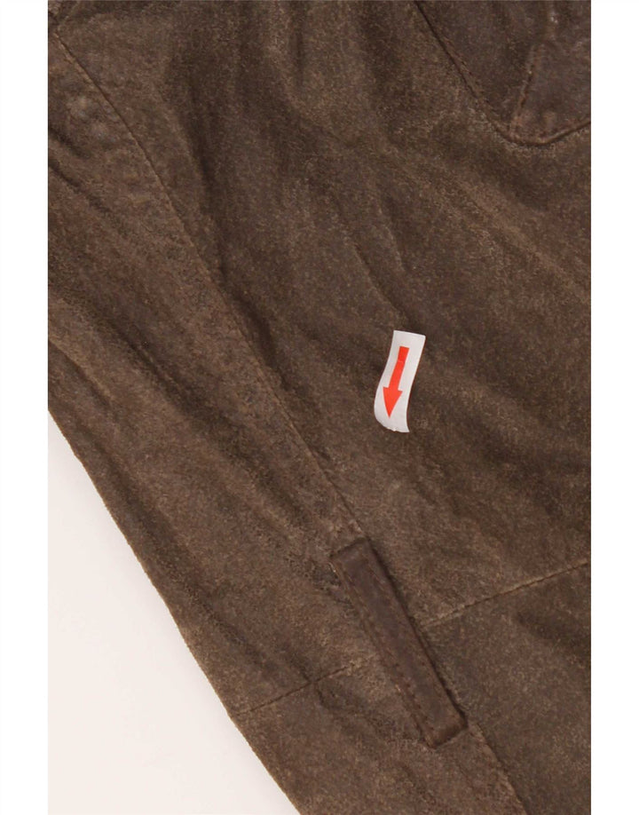 Vintage Herren Motorrad-Leder-Utility-Jacke UK 38 Mittelbraun