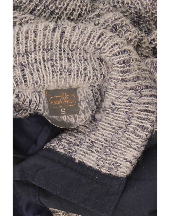 Mark Astor Herren-Strickjacke, klein, marineblau geflecktes Polyacryl