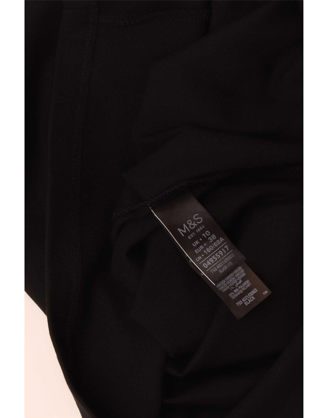 Marks & Spencer Damen Midirock UK 10 Small W30 Schwarze Viskose