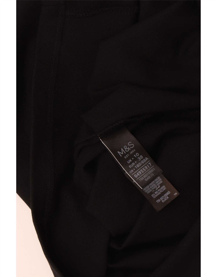 Marks & Spencer Damen Midirock UK 10 Small W30 Schwarze Viskose