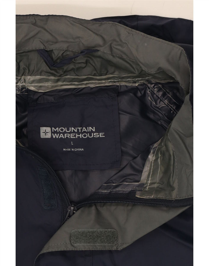MOUNTAIN WAREHOUSE Mens Hooded Rain Jacket UK 40 Large Navy Blue Nylon Vintage Mountain Warehouse and Second-Hand Mountain Warehouse from Messina Hembry 