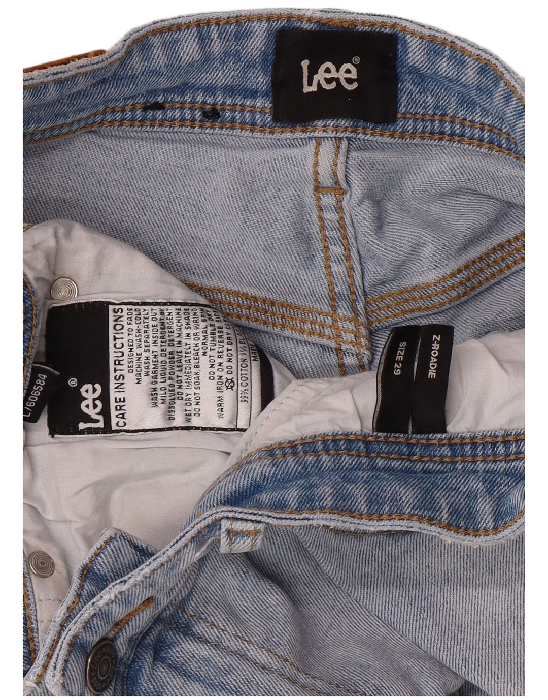 LEE Mens Distressed Denim Shorts W29 Medium  Blue Cotton