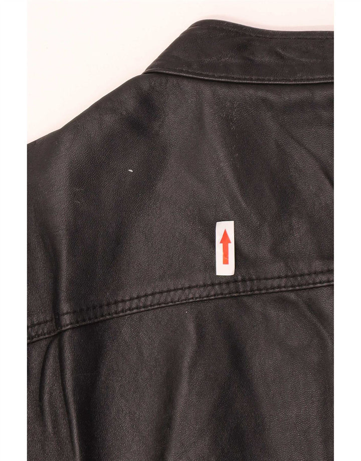 Zen Herren Lederjacke EU 50 Mittelschwarzes Leder