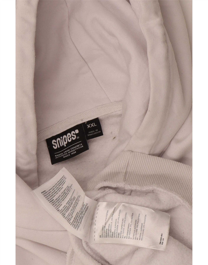 Snipes Herren-Kapuzenpullover mit Grafik, Größe 2XL, weiße Baumwolle