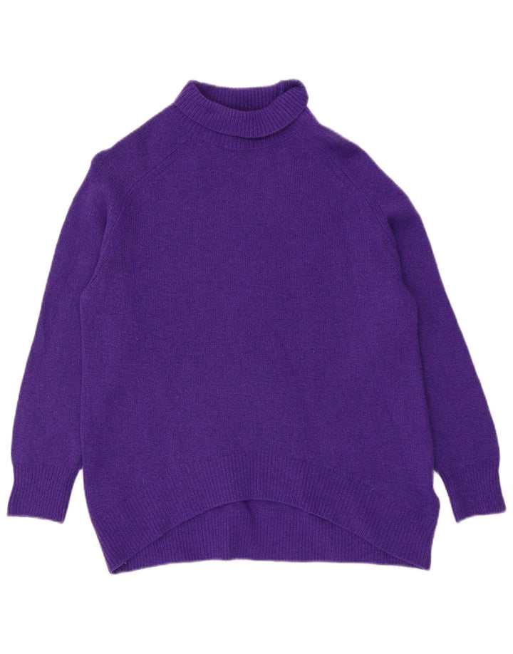 Massimo Dutti Rollkragenpullover für Damen, UK 14, mittelviolette Wolle