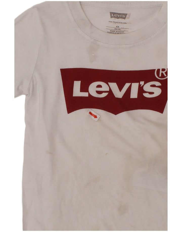 LEVI'S Jungen-T-Shirt mit Grafik, 3–4 Jahre, weiße Baumwolle