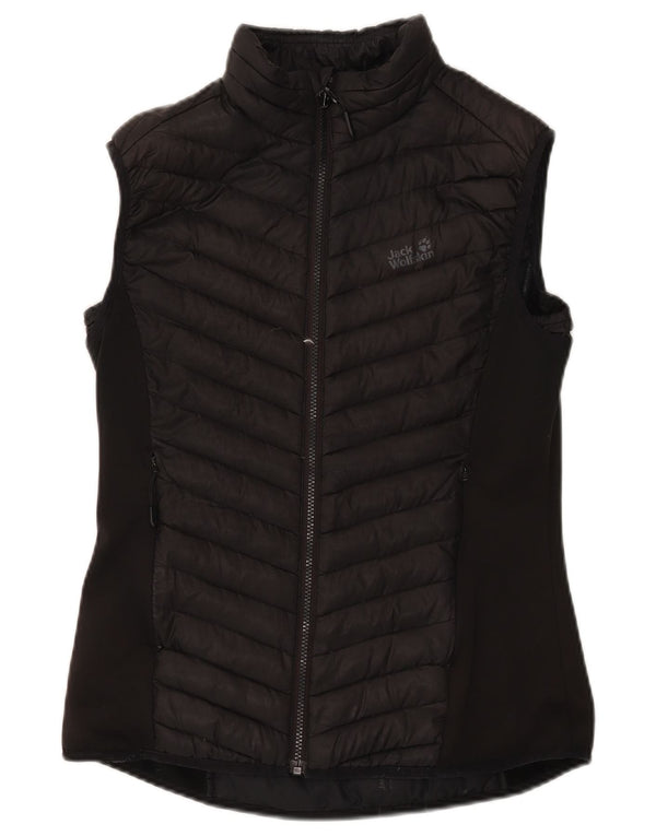 Jack Wolfskin Damen Wattierte Weste UK 12 Medium Schwarz Polyester