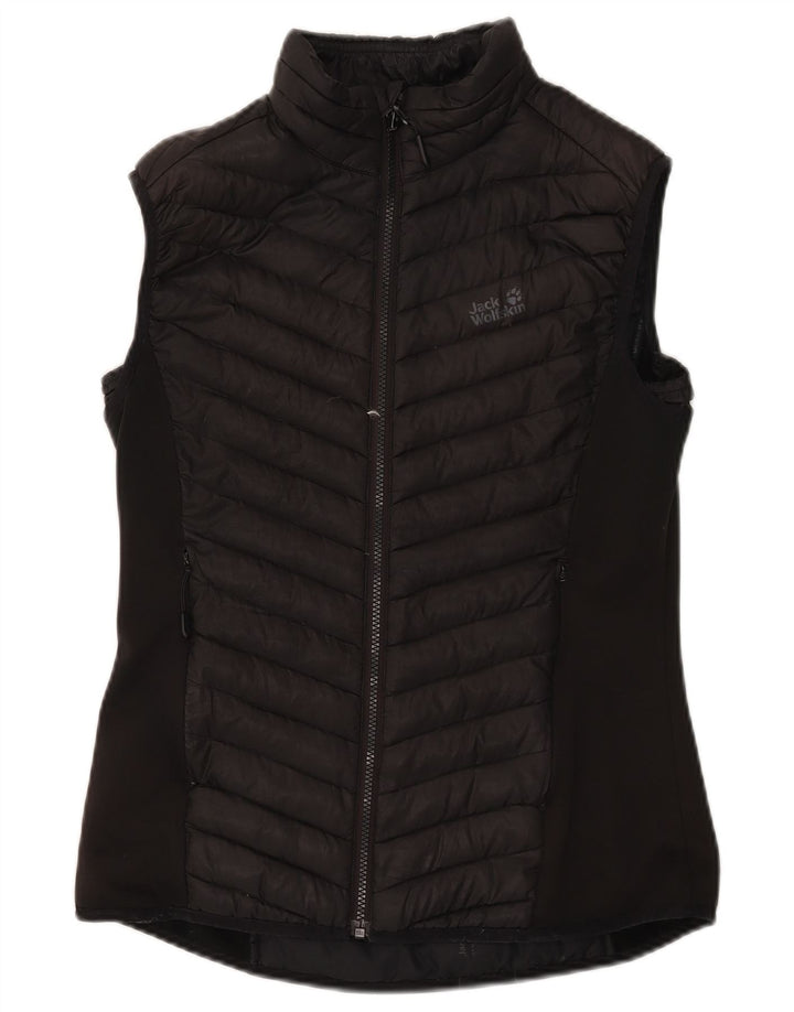 Jack Wolfskin Damen Wattierte Weste UK 12 Medium Schwarz Polyester