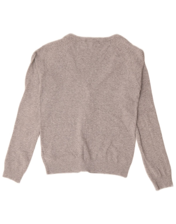 Zara Damen-Cardigan-Pullover UK 10 Small Graue Baumwolle