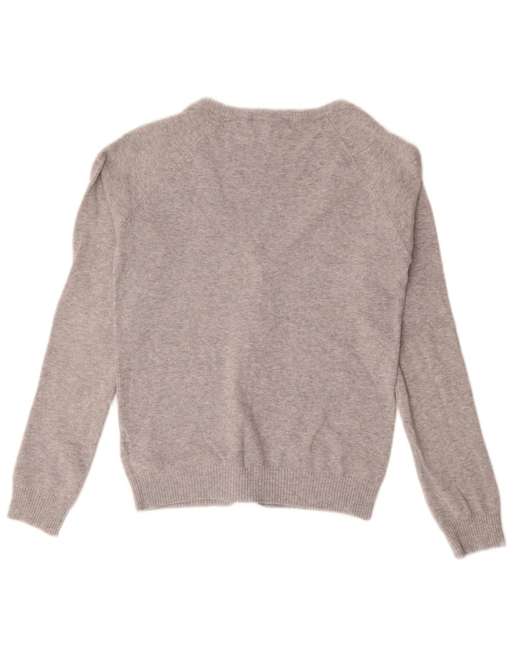 Zara Damen-Cardigan-Pullover UK 10 Small Graue Baumwolle